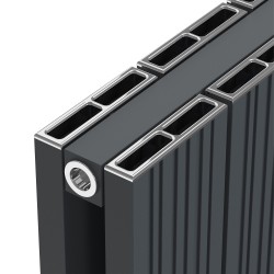 Radyal Tower Bold Double Designer Anthracite Aluminium Horizontal Radiator - 1040 x 600mm