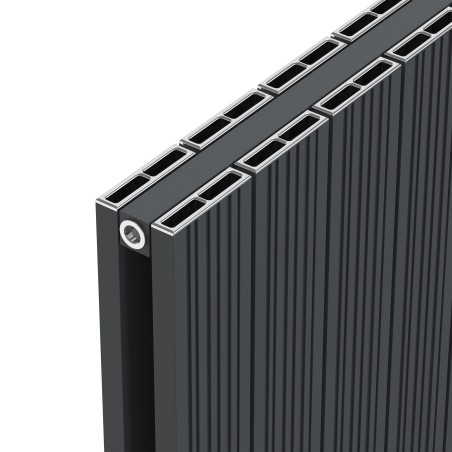 Radyal Tower Bold Double Designer Anthracite Aluminium Horizontal Radiator - 1040 x 600mm