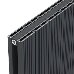 Radyal Tower Bold Double Anthracite Aluminium Radiator Close Up