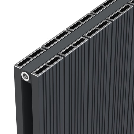 Radyal Tower Bold Double Designer Anthracite Aluminium Horizontal Radiator - 1420 x 600mm