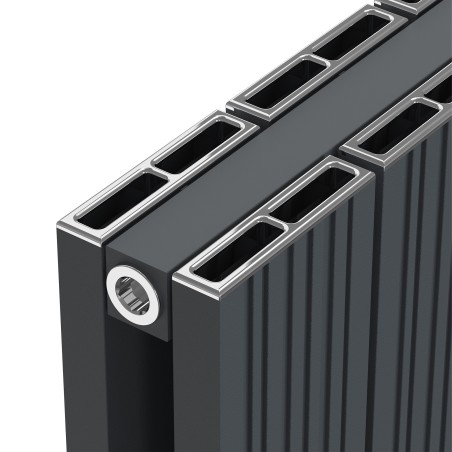 Radyal Tower Bold Double Designer Anthracite Aluminium Vertical Radiator - 375 x 1800mm