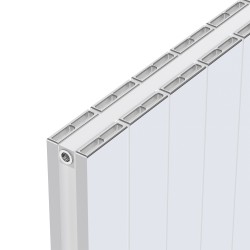 Radyal Tower Double White Aluminium Radiator Close Up