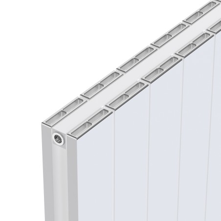 Radyal Tower Double Designer White Aluminium Horizontal Radiator - 665 x 600mm
