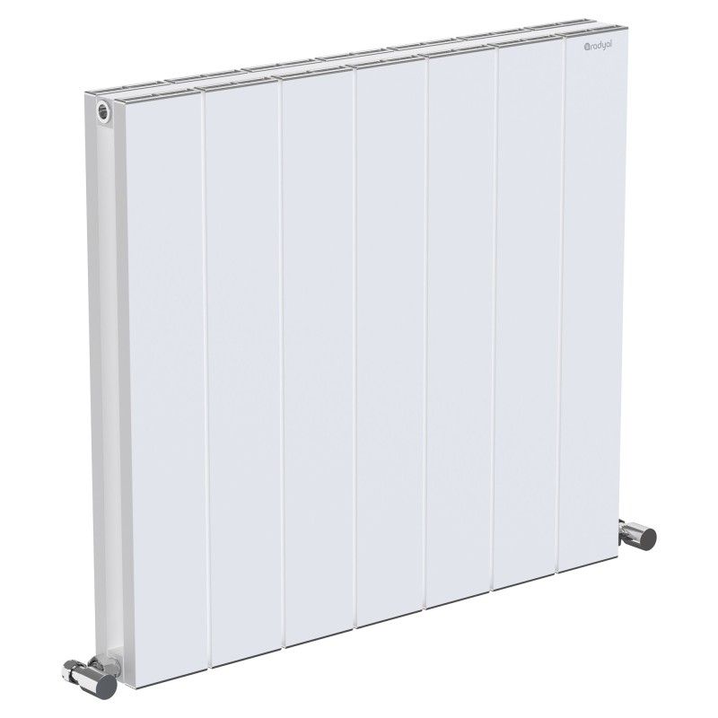 Radyal Tower Double Designer White Aluminium Horizontal Radiator - 660 x 600mm Radyal Tower Double Designer White Aluminium Horizontal Radiator - 660 x 600mm