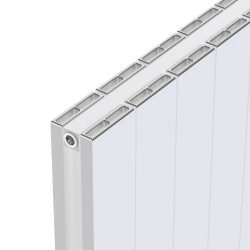 Radyal Tower Double White Aluminium Radiator Close Up