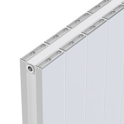 Radyal Tower Double White Aluminium Radiator Close Up