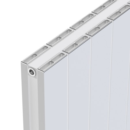 Radyal Tower Double Designer White Aluminium Horizontal Radiator - 1230 x 600mm
