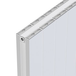 Radyal Tower Double White Aluminium Radiator Close Up