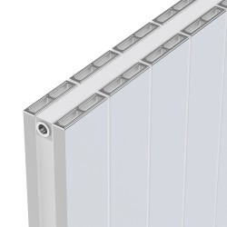 Radyal Tower Double White Aluminium Radiator Close Up