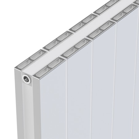 Radyal Tower Double Designer White Aluminium Horizontal Radiator - 1420 x 600mm