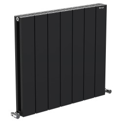 Radyal Tower Double Designer Black Aluminium Horizontal Radiator - 665 x 600mm