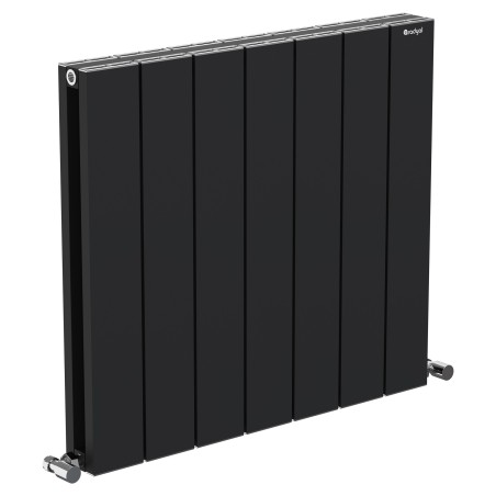 Radyal Tower Double Designer Black Aluminium Horizontal Radiator - 665 x 600mm