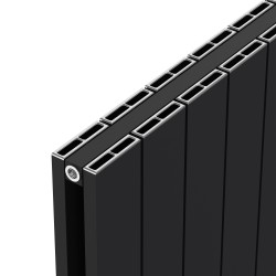 Radyal Tower Double Black Aluminium Radiator Close Up