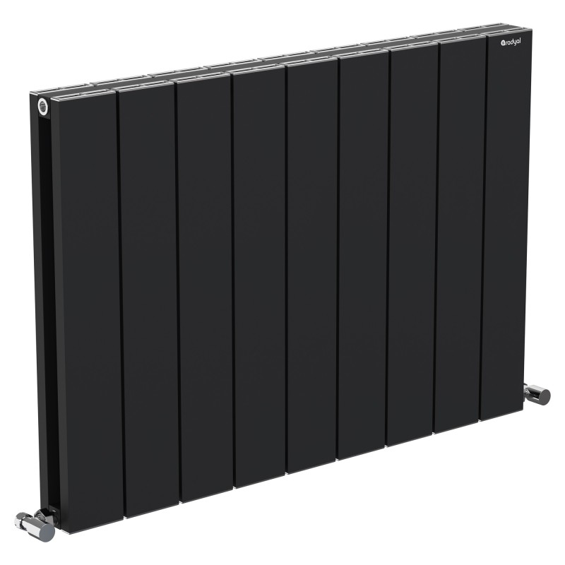 Radyal Tower Double Designer Black Aluminium Horizontal Radiator - 855 x 600mm Radyal Tower Double Designer Black Aluminium Horizontal Radiator - 855 x 600mm