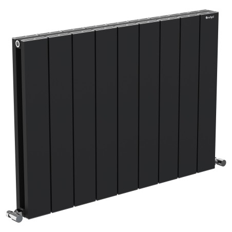 Radyal Tower Double Designer Black Aluminium Horizontal Radiator - 850 x 600mm