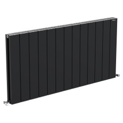 Radyal Tower Double Designer Black Aluminium Horizontal Radiator - 1230 x 600mm