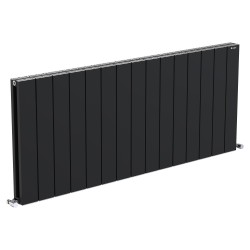 Radyal Tower Double Designer Black Aluminium Horizontal Radiator - 1425 x 600mm