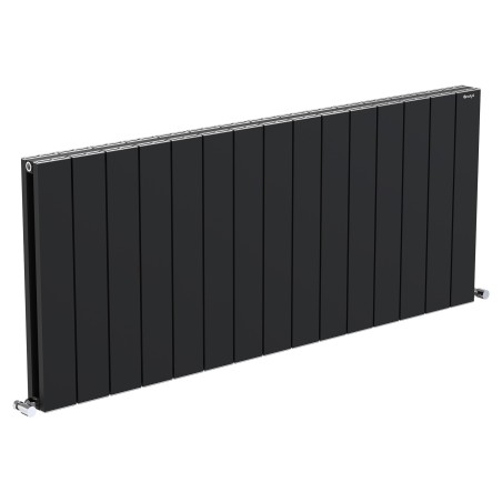 Radyal Tower Double Designer Black Aluminium Horizontal Radiator - 1420 x 600mm
