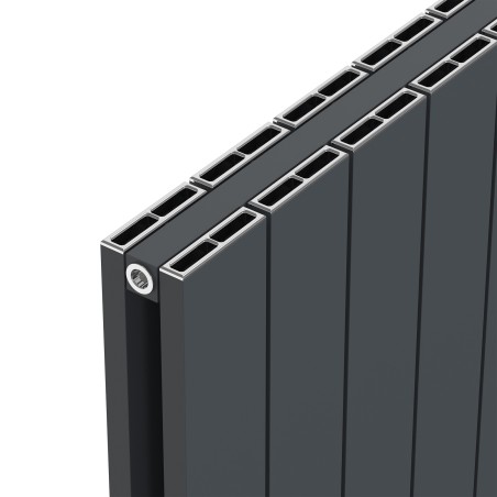 Radyal Tower Double Designer Anthracite Aluminium Horizontal Radiator - 850 x 600mm