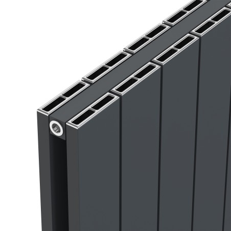 Radyal Tower Double Designer Anthracite Aluminium Horizontal Radiator - 1230 x 600mm