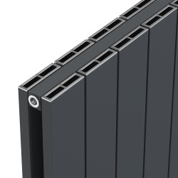Radyal Tower Double Anthracite Aluminium Radiator Close Up