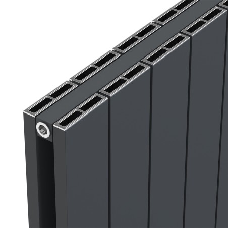 Radyal Tower Double Designer Anthracite Aluminium Horizontal Radiator - 1420 x 600mm