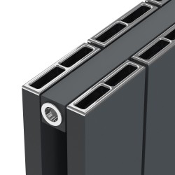 Radyal Tower Double Anthracite Aluminium Radiator Close Up