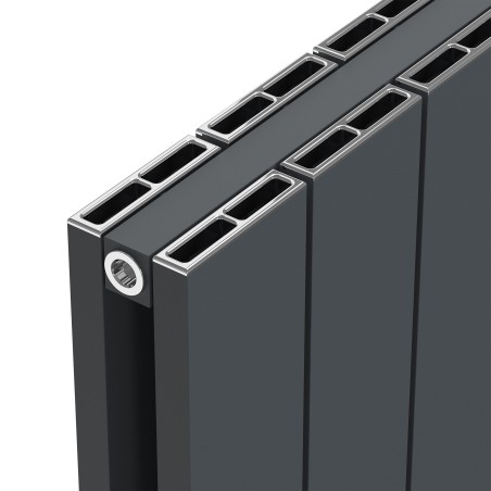 Radyal Tower Double Designer Anthracite Aluminium Vertical Radiator - 565 x 1800mm