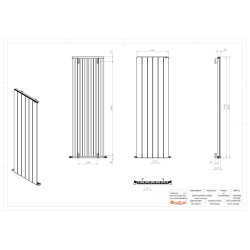 Radyal Tower Single Designer White Aluminium Vertical Radiator - 565 x 1800mm