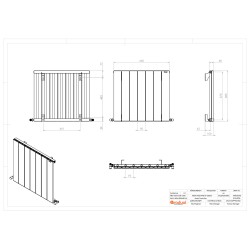 Radyal Tower Single Designer Anthracite Aluminium Horizontal Radiator - 660 x 600mm