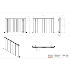 Radyal Tower Single Designer Anthracite Aluminium Horizontal Radiator - 850 x 600mm