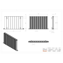 Radyal Tower Bold Double Designer White Aluminium Horizontal Radiator - 850 x 600mm