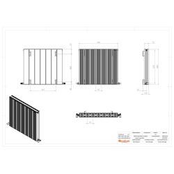 Radyal Tower Bold Double Designer Anthracite Aluminium Horizontal Radiator - 660 x 600mm