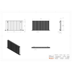Radyal Tower Bold Double Designer Anthracite Aluminium Horizontal Radiator - 1040 x 600mm