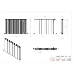 Radyal Tower Double Designer White Aluminium Horizontal Radiator - 850 x 600mm