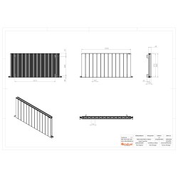 Radyal Tower Double Designer White Aluminium Horizontal Radiator - 1230 x 600mm