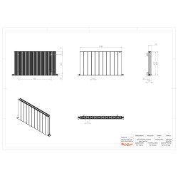 Radyal Tower Double Designer White Aluminium Horizontal Radiator - 1040 x 600mm