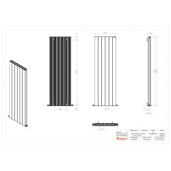 Radyal Tower Double Designer White Aluminium Vertical Radiator - 565 x 1800mm