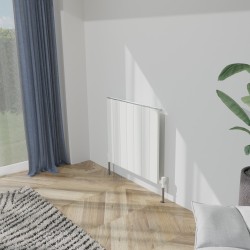 Radyal Tower Single Designer White Aluminium Horizontal Radiator - 660 x 600mm