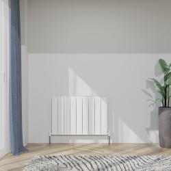 Radyal Tower Single Designer White Aluminium Horizontal Radiator - 850 x 600mm