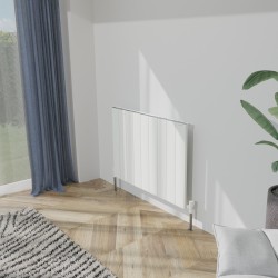 Radyal Tower Single Designer White Aluminium Horizontal Radiator - 850 x 600mm