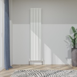 Radyal Tower Single Designer White Aluminium Vertical Radiator - 375 x 1800mm