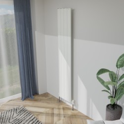 Radyal Tower Single Designer White Aluminium Vertical Radiator - 375 x 1800mm
