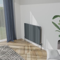 Radyal Tower Single Designer Anthracite Aluminium Horizontal Radiator - 850 x 600mm