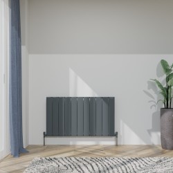 Radyal Tower Single Designer Anthracite Aluminium Horizontal Radiator - 1040 x 600mm