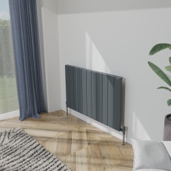 Radyal Tower Single Designer Anthracite Aluminium Horizontal Radiator - 1040 x 600mm