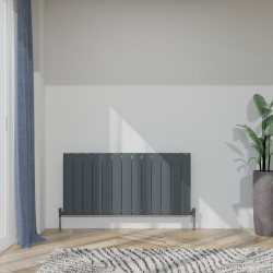 Radyal Tower Single Designer Anthracite Aluminium Horizontal Radiator - 1230 x 600mm