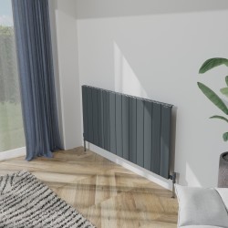 Radyal Tower Single Designer Anthracite Aluminium Horizontal Radiator - 1230 x 600mm