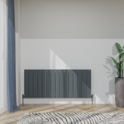 Radyal Tower Single Designer Anthracite Aluminium Horizontal Radiator - 1420 x 600mm