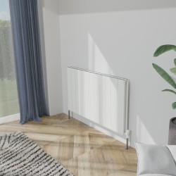 Radyal Tower Bold Double Designer White Aluminium Horizontal Radiator - 1040 x 600mm